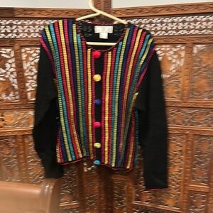 Lisa International Black and Red Cardigan Sweater
P 2 P : 20 in
Length: 21 in
